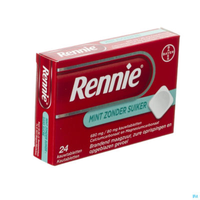 Rennie mint z/suiker kauwtabletten 24-2