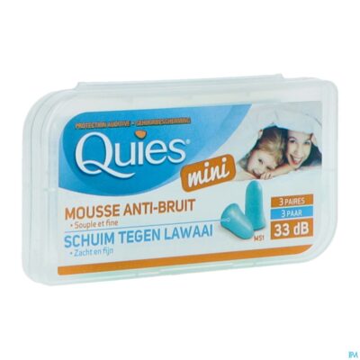 Quies oordoppen schuim mini a/lawaai 3 paar