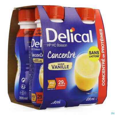 Delical geconcentr. vanille 4x200ml