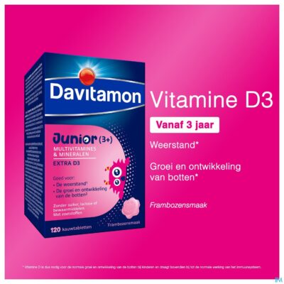 Davitamon junior framboos v1 comp 120-6