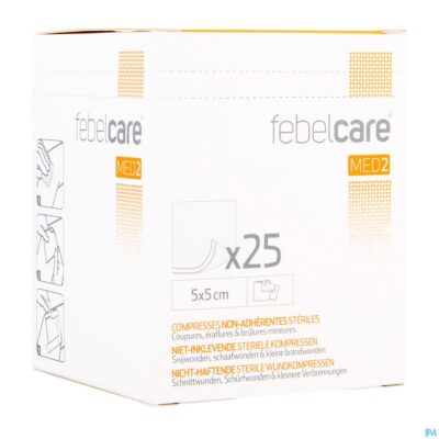 Febelcare med2 komp.n/inkl. ster. 5,0x 5,0cm 25x1-2