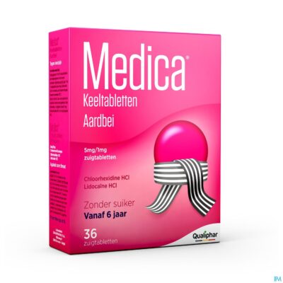 Medica keeltabletten aardbei 36 zuigtabletten