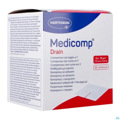 Medicomp drain 7,5x7,5cm 6l.st25x2 p/s