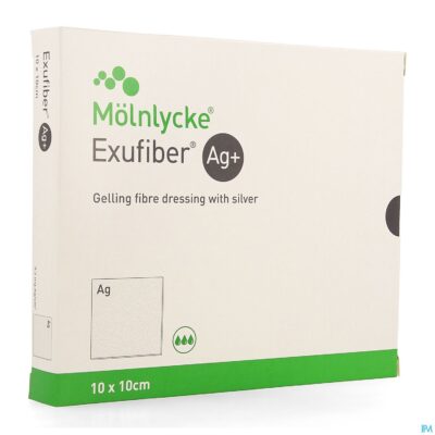 Exufiber ag gel.fibre dressing ster 10 x 10cm 10-2