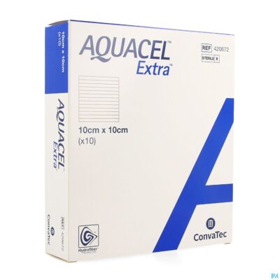 Aquacel extra verb hydrofiber+versterk. 10x10cm 10-2