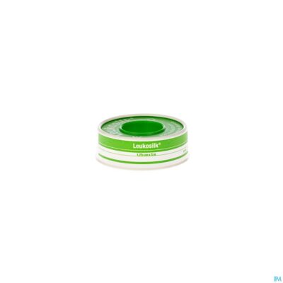 Leukosilk deksel kleefpleist. 1,25cmx5m 1 0102100