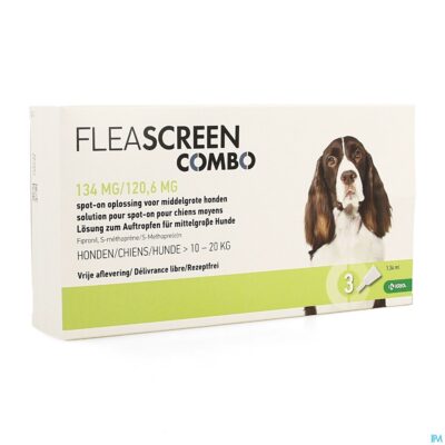 Fleascreen combo 134mg/120,6mg spot on hond pip. 3