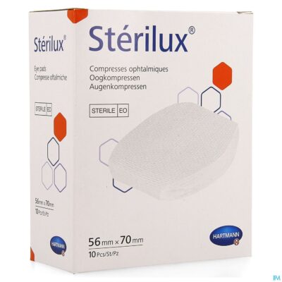 Sterilux oogkompres 56x70 st. 10 p/s