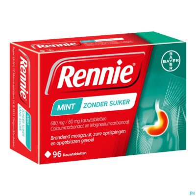 Rennie mint z/suiker kauwtabl 96
