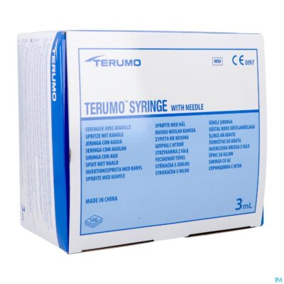 Terumo spuit 3ml + naald 21g 1 1/2 st 40x8mm 100