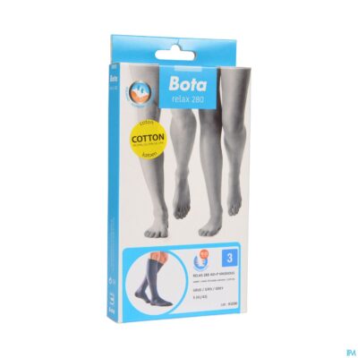 Bota relax 280 katoen korte kous grijs n3