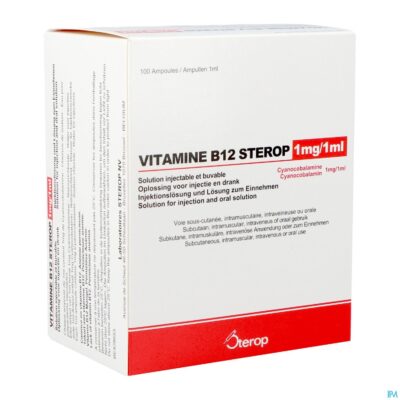 Sterop vit b12 1mg 1ml 100 amp