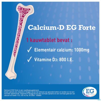 Calcium eg forte 1000mg/800ie citroen kauwtabl 90-3