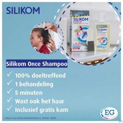 Silikom once shampoo a/luizen a/neten        200ml-7