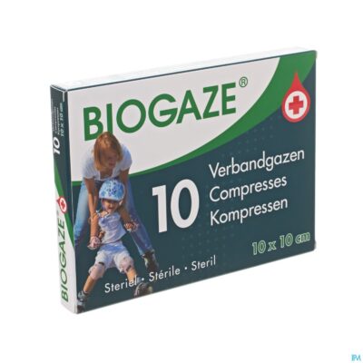 Biogaze 10 verbandgazen 10 x 10 cm