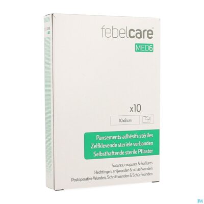 Febelcare med6 zelfkl.steriele verband.10x8cm 10st-2