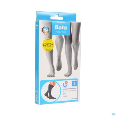 Bota relax 280 katoen korte kous zwart n3