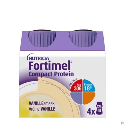 Fortimel compact protein vanille flesjes 4x125 ml