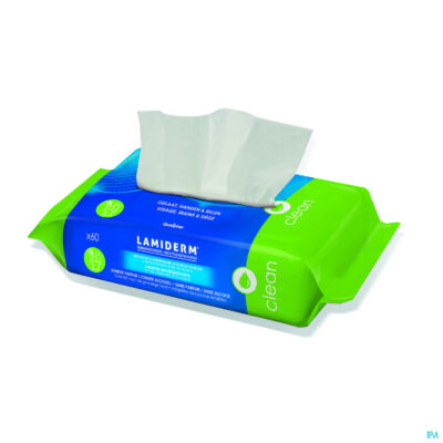 Lamiderm clean biologisch afbreekbare vochtige doekjes 60 stuks