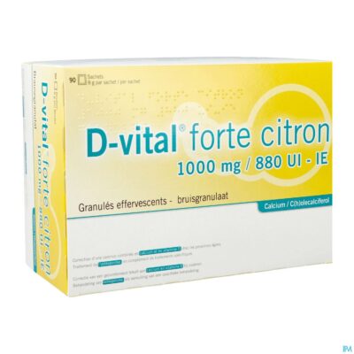 D-vital forte citroen 1000mg/880ie bruis zakjes 90