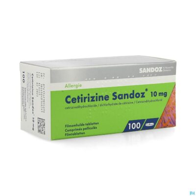Cetirizine sandoz comp 100 x 10mg