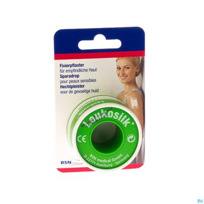 Leukosilk deksel kleefpleist. 2,50cmx5m 1 0102200