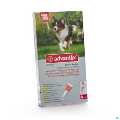 Advantix 250/1250 honden 10<25kg fl 4x2,5ml-2