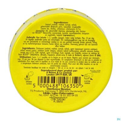 Bach rescue pastilles zwarte bes suikervrij 50g-2