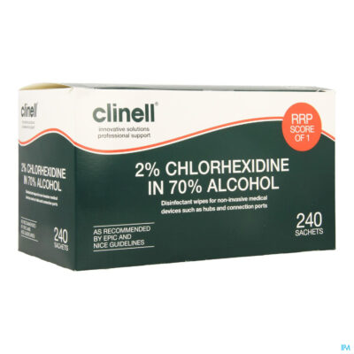 Clinell alcoholdoekjes+2% chloorhexidine 240