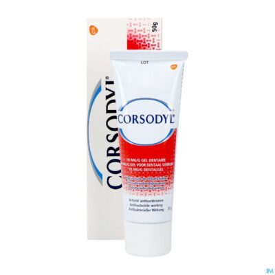 Corsodyl 10mg/g tandgel tube 50g-3