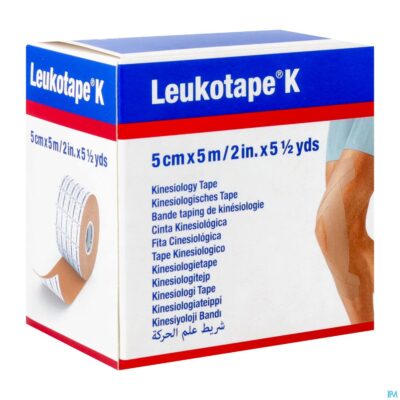 Leukotape k kleefwindel elast huid 5,0cmx5m 1