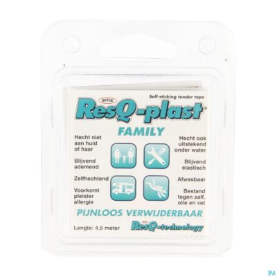 Resq-plast family 4,5mx25mm blauw 1