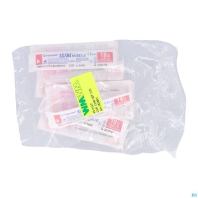 Terumo naald agani 18g 1 1/2 rb roze 10