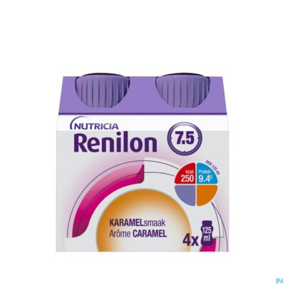 Renilon 7.5 karamel fles 4x125ml 177026 nf