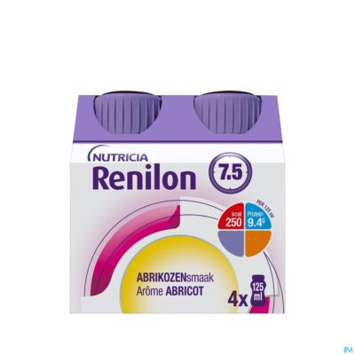 Renilon 7.5 abrikoos fles 4x125ml 177033 nf